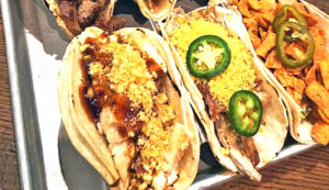 Plate of Exotic Tacos from Ricochet Restaurant in Valparaiso Indiana