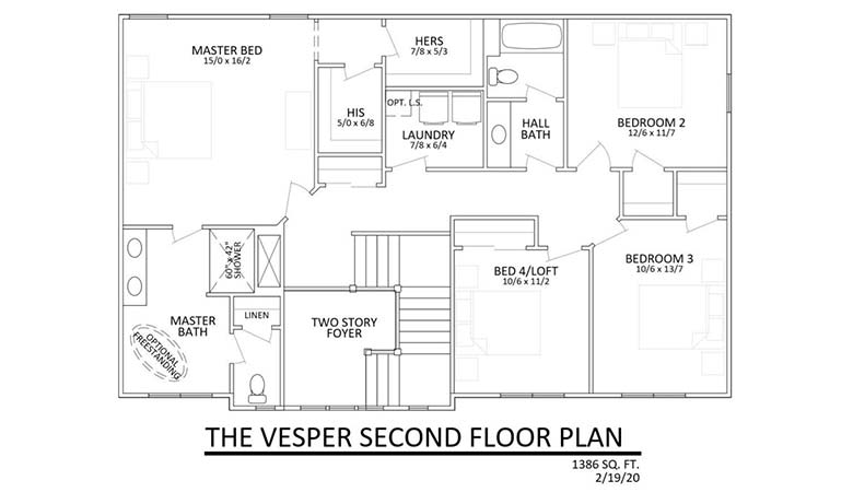 The Vesper 2500 - 2nd floor plan