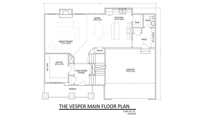 The Vesper 2500 - Main floor plan