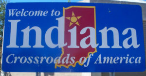 welcome to indiana road sign